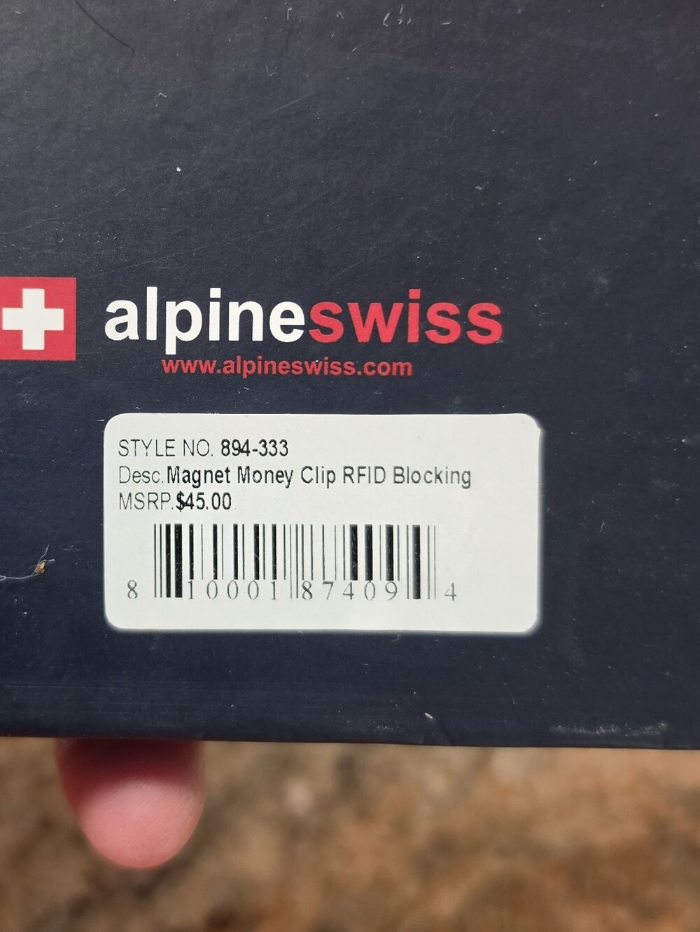 Alpine Swiss Men's RFID Blocking Magnetic Money Clip Wallet — New In Box Brown